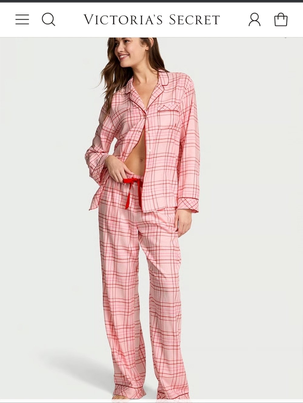 NWT Victoria's Secret Leopard Print‎ Flannel Pajama Set Long Sleeve Size XL